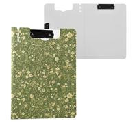 Portablocco con cartellina con foglie verdi e fiori, formato A4, orizzontali e verticali, doppia clip per scuola, con copertina rigida