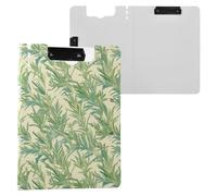 Portablocco con cartellina soffiata a vento foglie verdi A4 Appunti Padfolio Due clip in metallo portapenne infermieristica clip Board con copertina rigida