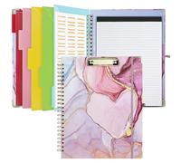 Portablocco con contenitore e blocco note ricaricabile per lettere da 21,6 x 27,9 cm, graziosa lavagna con clip con 5 cartelle extra con linguette e conservazione, forniture per scuola infermieristica