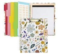 Portablocco con contenitore e blocco note ricaricabile per lettere da 21,6 x 27,9 cm, graziosa lavagna con clip con 5 cartelle extra con linguette e conservazione, forniture per ufficio scuola