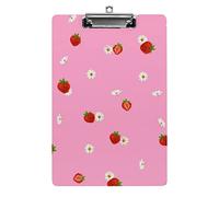 Portablocco con fiore margherita fragola, formato A4, divertente, estetico, da lavoro, per studiare, lettera, standard, 12,5×8,5 in faesite, per aula scolastica, bambini, scrittura, disegno