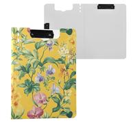 Portablocco con fiori primaverili orchidea viola del pensiero Oberonia giallo con doppia clip portapenne con copertina portablocco Appunti ufficio riunioni