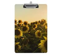 Portablocco con girasole e paesaggio al tramonto, formato A4, divertente, estetico, da lavoro, per studiare, lettera, standard, 12,5 x 8,5 in faesite, per aula scolastica, bambini, scrittura, disegn