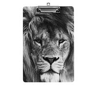 Portablocco con leone africano in bianco e nero, formato A4, divertente, estetico, da lavoro, per studiare, lettera, standard, 12,5×8,5 in faesite, per aula scolastica, bambini, scrittura, disegno