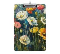Portablocco con piante verde scuro, in acrilico, carino e alla moda, decorativo, 31,8 x 21,6 cm, formato A4, clip in acrilico per aule, insegnanti, forniture per ufficio