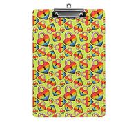 Portablocco con serrature arcobaleno, formato A4, divertente, estetico, da lavoro, per studiare, lettera, standard, 12,5×8,5 in pannello rigido, per aule scolastiche, bambini, scrittura, disegno