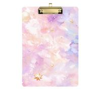 Portablocco da donna in formato A4, trasparente, per classe di quinta elementare, per insegnanti, oro, 22,9 x 30,5 cm, colore: rosa viola