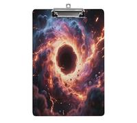 Portablocco decorativo in acrilico, antimateria, nebulosa, buco nero, con clip in metallo a basso profilo, per ufficio, scuola, insegnanti, studenti, formato lettera standard 31 x 21 cm