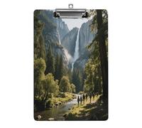 Portablocco decorativo in acrilico con stampa a cascata e valle, con clip in metallo a basso profilo, per ufficio, scuola, insegnanti, studenti, formato lettera standard 32,5 x 21,5 cm