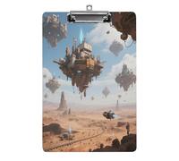 Portablocco decorativo in acrilico con stampa Sky Wasteland, con clip in metallo a basso profilo, per ufficio, scuola, insegnanti, studenti, formato lettera standard 32,5 x 21,5 cm
