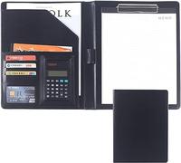 Portablocco for conferenze, formato A4, con copertina, organizer ricaricabile, for scrivere, lavoro(Svart)