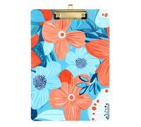 Portablocco formato A4 con fiori colorati per menù e appunti con foro standard per camion da calcio, dimensioni 9 x 12