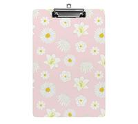 Portablocco formato A4 con fiori di margherita bianca, divertente lavoro estetico, studio di lettere, portablocco standard 12,5×8,5 in faesite per l'aula scolastica, bambini che scrivono disegni