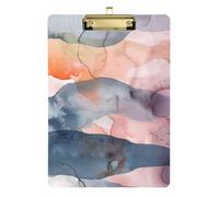Portablocco formato A4 in marmo grigio e rosso, con foro standard per compiti a casa, dimensioni 23,5 x 30,5 cm