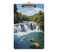Portablocco formato A4, motivo: cascate sul fiume Krka, in plastica acrilica, con foro per appenderlo, 21,6 x 31,8 cm, per casa, ufficio, lavoro