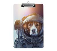 Portablocco Formato A4 per Il Primo Viaggio del Cane nello Spazio, Divertente Estetico, Lavoro, Studio, Lettera, Portablocco Standard, 12,5×8,5 in Pannello rigido, per Aula Scolastica, Bambini, Scri