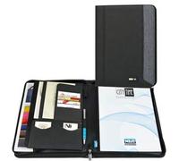 Portablocco Formato A5 con Chiusura Cerniera Tessuto Colore Nero City Time