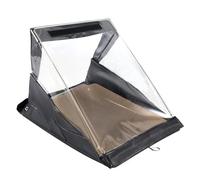 Portablocco impermeabile A4 con coperchio, 33 x 24 cm, formato A4, con schermo in PVC trasparente, chiusura in velcro per proteggere i documenti da pioggia, neve e particelle di polvere (nero)