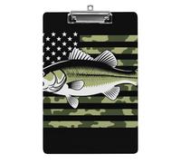 Portablocco in acrilico alla moda con clip a basso profilo, accessori per ufficio e scrivania, per donne e uomini, per pesca al black bass, caccia, mimetico, bandiera americana-4