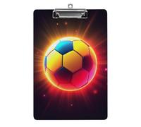 Portablocco in acrilico alla moda con clip a basso profilo, accessori per ufficio e scrivania, per donne e uomini, pallone da calcio, fuoco e calcio