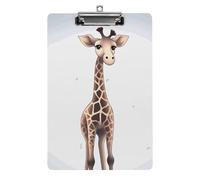 Portablocco in acrilico con graziosa giraffa, decorativo, 31,8 x 21,6 cm, formato A4, clip in acrilico per aule, insegnanti, forniture per ufficio