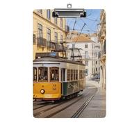 Portablocco in acrilico, con stampa tram di Lisbona, formato A4, portablocco da parete, portablocco portatile multiuso