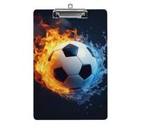 Portablocco in acrilico da donna con clip a basso profilo, accessori per ufficio, scrivania, rosso, blu, acqua, fuoco, calcio, football