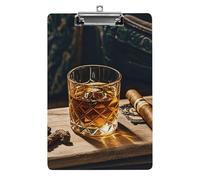 Portablocco in acrilico, formato A4, leggero e resistente, con foro per appendere in acciaio inossidabile, organizer portatile per sigari e whisky, contiene 80-100 fogli, per ufficio, casa, uso