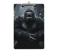 Portablocco in acrilico, formato A4, leggero e resistente, con foro per appendere in acciaio inossidabile, organizer portatile per documenti Angry Gorilla, contiene 80-100 fogli, per ufficio, casa