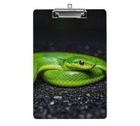 Portablocco in acrilico, formato A4, leggero e resistente con foro per appendere in acciaio inossidabile, l'organizer portatile per documenti Green Snake contiene 80-100 fogli per ufficio, casa, uso