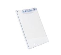 Portablocco in acrilico trasparente con clip per penna e righello di misurazione, 31 x 22 cm, per conferenze