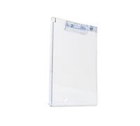 Portablocco in acrilico trasparente con clip per penna e righello di misurazione, 32 x 22 cm, lavagna da appendere con gancio