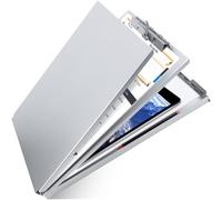 Portablocco in alluminio con contenitore, raccoglitore in acciaio inox con clip in metallo ad alta capacità, resistente, realizzato per infermieri, personale medico, cantiere, articoli di cancelleria