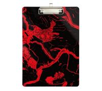 Portablocco in metallo sottile con struttura in marmo irregolare, nero, rosso, per insegnanti, infermieristici, dimensioni 9 x 12