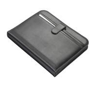 Portablocco in similpelle con anelli Juscha - 28,5x4,5x35,7 cm - nero - 30040 -