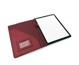Portablocco in Similpelle, Formato 24x32 cm, Dotato di Blocco e Portapenna, Colore Bordeaux