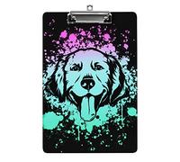 Portablocco per appunti in formato A4 con cane Golden Retriever ad, divertente, estetico, da lavoro, per studiare, lettera, standard, 12,5×8,5 in faesite, per aula scolastica, bambini, sc