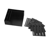 Portablocco per Appunti Quadrato in Plastica Nero, Retro | Scuola e Ufficio, Accesso Rapido e Ordine sulla Scrivania, Formato 3x3 Pollici