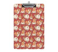 Portablocco per cani Welsh Corgi formato A4, divertente, estetico, da lavoro, per studiare, lettera, standard, 12,5×8,5 in faesite, per l'aula scolastica, per bambini, che scrivono disegni