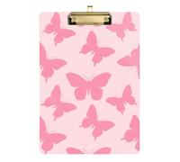 Portablocco per veicoli con farfalla rosa alla moda, foro standard per classe di quinta elementare, essenziale per insegnanti, dimensioni 9 x 12,5 Tablas para escribir