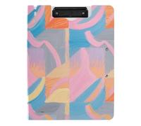 Portablocco piegato con linee irregolari colorate A4 Appunti Folio Doppia Clip Portapenne Nursing Clip Board con coperchio