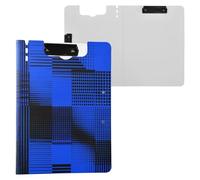 Portablocco pieghevole a scacchi blu elettrico nero A4 portablocco raccoglitore orizzontale e verticale doppie clip scuola con copertina