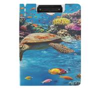 Portablocco pieghevole A4 Appunti Folio Raccoglitore Doppio Metallo Clip Portapenne Scuola Clip Board con Cover A Turtle