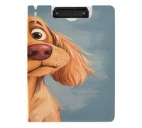 Portablocco pieghevole A4 con doppia clip portapenne per infermieristica con copertina cartone animato divertente cocker spaniel cani dolore