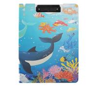 Portablocco pieghevole A4 con due clip in metallo portapenne scuola clip board con coperchio Alcuni delfini