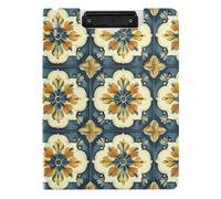 Portablocco pieghevole A4 con padfolio doppia clip portapenne infermieristica clip board con copertura mandorla piastrelle stile mediterraneo