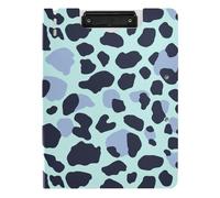 Portablocco pieghevole blu semplice stampa leopardi A4 Appunti raccoglitore orizzontale e verticale doppia clip ufficio clip Board con copertina
