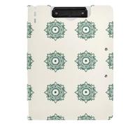 Portablocco pieghevole Boho semplice fiori verdi A4 Appunti Padfolio Due clip in metallo portapenne ufficio clip Board con coperchio