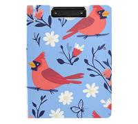 Portablocco pieghevole carino uccelli del nord blu A4 Appunti Clipfolio due clip in metallo portapenne ufficio clip Board con coperchio