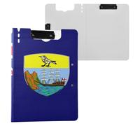 Portablocco pieghevole con bandiera di Sant'Elena, Ascensione e Tristan Da Cunha, formato A4, con padfolio e doppia clip in metallo, portapenne, con custodia